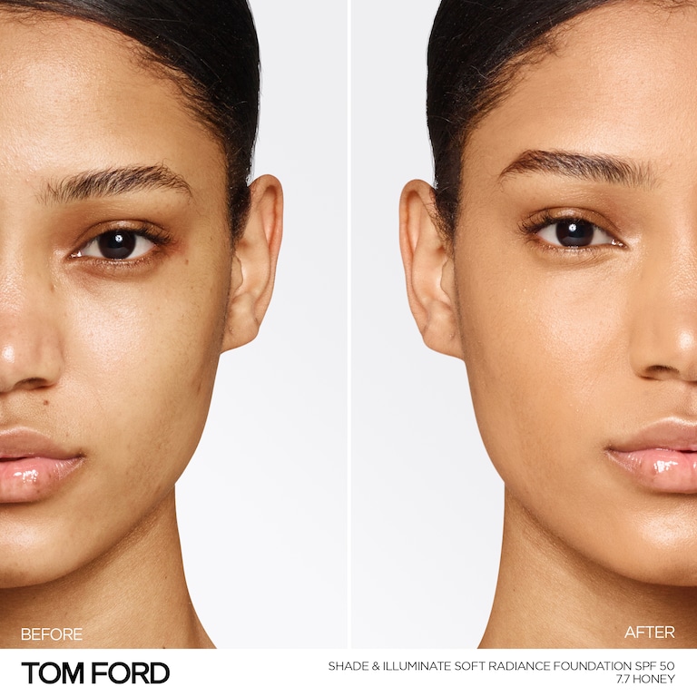 Shade and Illuminate Soft Radiance Foundation SPF 50, Honey, 7.7, 30ml, Model, Medium Skin Tone