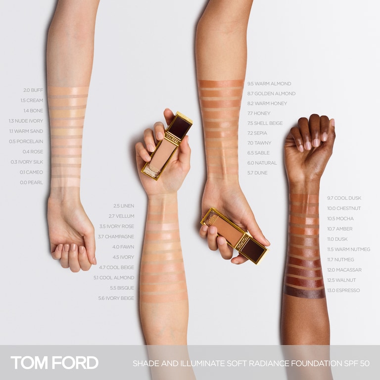 Shade and Illuminate Soft Radiance Foundation SPF 50, Honey, 7.7, 30ml, Model, Multiple Skin Tone